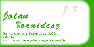 jolan kornidesz business card